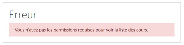 Message d'erreur